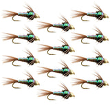 Bead Head Flash Back Pheasant Tail Nymph 1 Dozen Fly Fishing Flies  Size 18