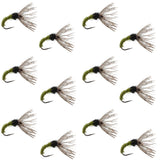 Olive Zebra Sakasa Kebari - 12 Tenkara Flies - Size 16