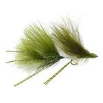 Circus Peanut Envy Streamer Olive/White - Size 6 - Articulated - Set of 3 - Hook Size 6