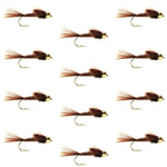 Bead Head Pheasant Tail Nymph 1 Dozen Fly Fishing Flies  Size 10