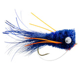 3 Pack Flashtail Bass Popper Size 6 - Blue Orange Bass Fly Fishing Bug Wide Gape Bass Hooks With Weed Guard