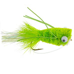 3 Pack Flashtail Bass Popper Size 6 - Chartreuse Bass Fly Fishing Bug Wide Gape Bass Hooks With Weed Guard