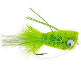 3 Pack Flashtail Bass Popper Size 6 - Chartreuse Bass Fly Fishing Bug Wide Gape Bass Hooks With Weed Guard