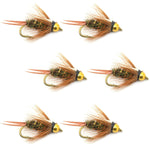 Bead Head Prince Nymph Fly Fishing Flies - Set of 6 Flies Hook Size 16