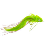 Chartreuse Rabbit Strip Deer Hair Diver 6 Flies Size 4 -  Bass Fly Fishing Bug Wide Gape Bass Hooks With Weed Guard