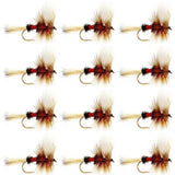 Barbless Royal Wulff Classic Hair Wing Dry Fly - 1 Dozen Flies Hook Size 16
