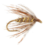 Soft Hackle March Brown Partridge Fly Fishing Wet Flies - 6 Flies Hook Size 16