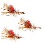 3 Pack Kaufmann's Orange Crystal Stimulator Hook Size 16 Rubber Legs Dry Flies