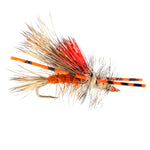 3 Pack Kaufmann's Orange Crystal Stimulator Rubber Legs Dry Fly - Hook Size 14