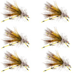 Kaufmann's Yellow Crystal Stimulator Rubber Legs Dry Fly - 6 Flies Hook Size 10