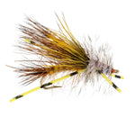 Kaufmann's Yellow Crystal Stimulator Rubber Legs Dry Fly - 1 Dozen Flies Hook Size 8