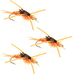 3 Pack Barbless Gold Bead Kaufmann's Golden Stone Fly with Rubber Legs - Stonefly Wet Fly - Hook Size 6