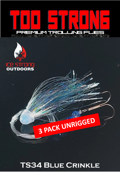 Too Strong Premium Trolling Flies - 3 Pack Unrigged - NEW 2026 Colors RELEASED!