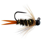 Black Tungsten Bead Prince Jig Assortment Tactical Czech Nymph Euro Nymphing Fly - 9 Flies Sizes 12, 14, 16