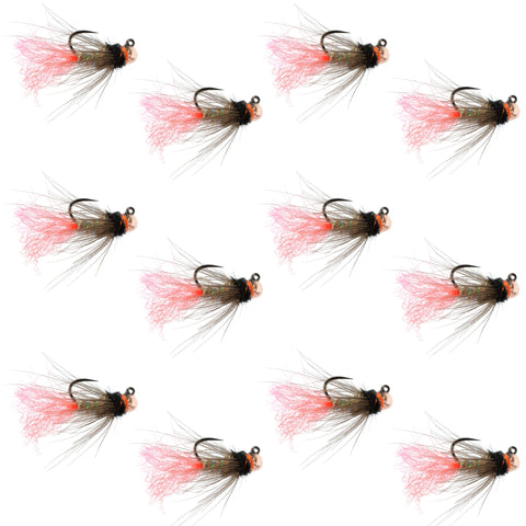 Tungsten Bead Jig Tasmanian Devil Tactical Czech Nymph Euro Nymphing Fly - 1 Dozen Flies Size 14