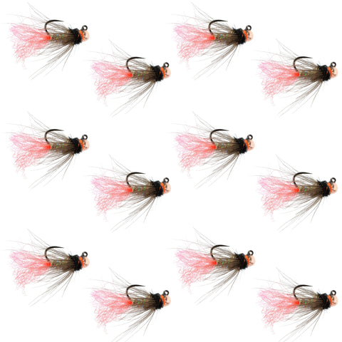 Tungsten Bead Jig Tasmanian Devil Tactical Czech Nymph Euro Nymphing Fly - 1 Dozen Flies Size 16