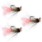 3 Pack Tungsten Bead Jig Tasmanian Devil Tactical Czech Nymph Euro Nymphing Fly - Size 16