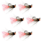 Tungsten Bead Jig Tasmanian Devil Tactical Czech Nymph Euro Nymphing Fly - 6 Flies Size 14