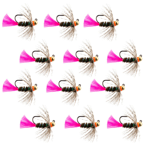 Tungsten Bead Jig Tactical Blow Torch Czech Nymph Euro Nymphing Fly - 1 Dozen Flies Size 10