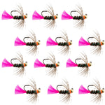 Tungsten Bead Jig Tactical Blow Torch Czech Nymph Euro Nymphing Fly - 1 Dozen Flies Size 14