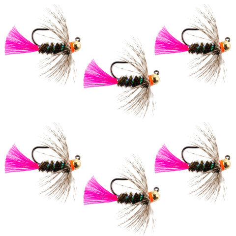 Tungsten Bead Jig Tactical Blow Torch Czech Nymph Euro Nymphing Fly - 6 Flies Size 12