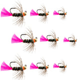 Tungsten Bead Blow Torch Jig Assortment Tactical Nymph Euro Fly - 9 Flies Sizes 10, 12, 14