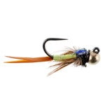 Tungsten Bead Tactical Jig Copper John Chartreuse Czech Nymph Euro Nymphing Fly - 6 Flies Size 16