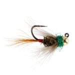 Tungsten Bead Tactical CDC Frenchie Czech Nymph Euro Nymphing Fly - 1 Dozen Flies Size 14