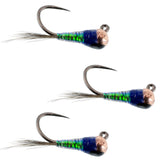 3 Pack Tungsten Bead Gasolina Perdigon Tactical Jig Czech Euro Nymph Spanish Nymphing Fly - Hook Size 16