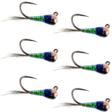 Tungsten Bead Gasolina Perdigon Tactical Jig Czech Euro Nymph Spanish Nymphing Fly - 6 Flies Size 16