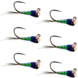 Tungsten Bead Gasolina Perdigon Tactical Jig Czech Euro Nymph Spanish Nymphing Fly - 6 Flies Size 18