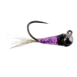 3 Pack Tungsten Bead Purple Perdigon Tactical Jig Spanish Czech Euro Nymph Fly - Hook  Size 16