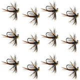 Tungsten Bead Soft Hackle Pheasant Tail Tactical Jig Czech Nymph Euro Nymphing Fly - 1 Dozen Flies Size 16