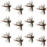 Tungsten Bead Soft Hackle Pheasant Tail Tactical Jig Czech Nymph Euro Nymphing Fly - 1 Dozen Flies Size 14