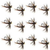 Tungsten Bead Soft Hackle Pheasant Tail Tactical Jig Czech Nymph Euro Nymphing Fly - 1 Dozen Flies Size 12