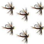 Tungsten Bead Soft Hackle Pheasant Tail Tactical Jig Czech Nymph Euro Nymphing Fly - 6 Flies Size 14