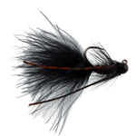 Tungsten Bead Tactical Black Mini Bugger Czech Nymph Euro Nymphing Fly - 1 Dozen Flies Size 12