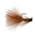 Tungsten Bead Tactical Brown Mini Bugger Czech Nymph Euro Nymphing Fly - 6 Flies Size 8