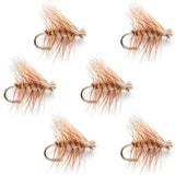 Barbless Tan Elk Hair Caddis Classic Trout Dry Flies 6 Flies Size 14