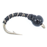 Black Zebra Midge - Black Bead Head - 6 Flies Size 18 - Tailwater and Lake Fly Fishing Flies