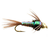 3 Pack Bead Head Flashback Pheasant Tail Nymph Fly Fishing Flies Hook Size 10