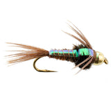 3 Pack Bead Head Flashback Pheasant Tail Nymph Fly Fishing Flies Hook Size 16