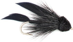 Black Muddler Minnow Fly Fishing Flies - Classic Streamers - Set of 4 Flies Hook Size 6