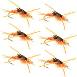 Tungsten Bead Kaufmann's Golden Stone Fly with Rubber Legs - Stonefly Wet Fly - 6 Flies Hook Size 12