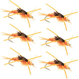 Gold Bead Kaufmann's Golden Stone Fly with Rubber Legs - Stonefly Wet Fly - 6 Flies Hook Size 8