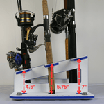 Made in the USA Fishing Rod Holder Rack | Marine Grade HDPE | 12 Pole Waterproof Wash-down | Dock, Garage, Boat, Storage | 1.5 in Holes | Fits All Sizes