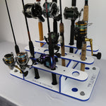 Made in the USA Fishing Rod Holder Rack | Marine Grade HDPE | 12 Pole Waterproof Wash-down | Dock, Garage, Boat, Storage | 1.5 in Holes | Fits All Sizes