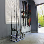 Made in the USA Fishing Rod Holder Rack | Marine Grade HDPE | 12 Pole Waterproof Wash-down | Dock, Garage, Boat, Storage | 1.5 in Holes | Fits All Sizes