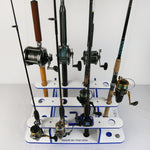 Made in the USA Fishing Rod Holder Rack | Marine Grade HDPE | 12 Pole Waterproof Wash-down | Dock, Garage, Boat, Storage | 1.5 in Holes | Fits All Sizes