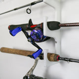 Made in the USA Fishing Rod Holder Rack Organizers | Wall or Ceiling Mounted Fishing Rod Rack | Durable Marine Grade HDPE Plastic | Fishing Pole Holder Holds up to 3 to 12 + Stackable